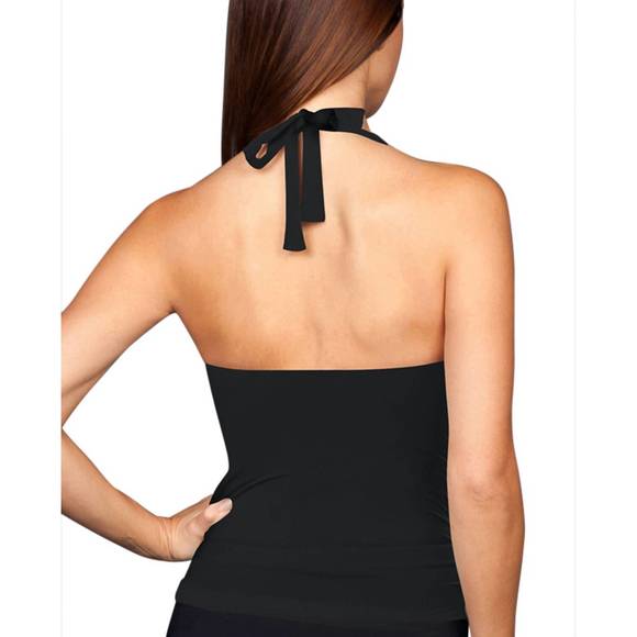 NEW KALLURE shirred halter tankini top in black - Picture 2 of 2